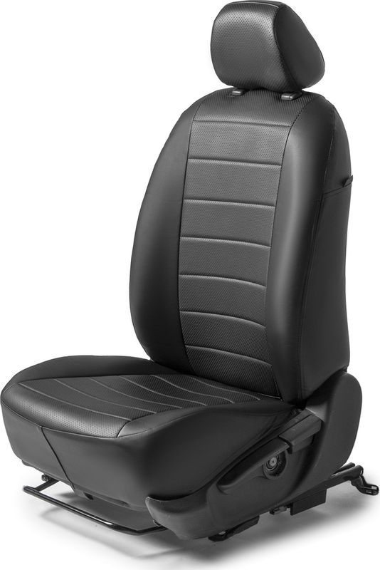 Чехлы Rival Строчка (зад. спинка 40/60) для сидений Toyota Camry XV40 2006-2011, черные. Артикул SC.5705.1