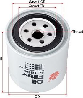 Масляный фильтр Sakura. Артикул C-1804