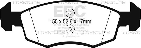 Тормозные колодки EBC Brakes передние для Opel Corsa E 2014-2019. Артикул DP22241