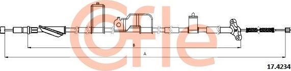 Трос ручника (тросик ручного тормоза) Cofle. Артикул 92.17.4234