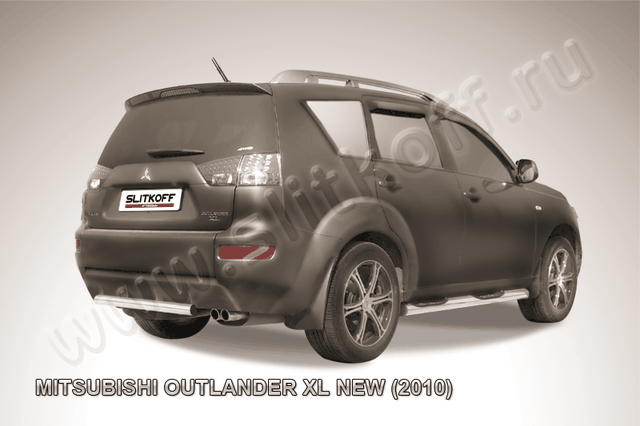 Защита Slitkoff заднего бампера d57 для Mitsubishi Outlander XL 2010-2012. Артикул MXL10-011