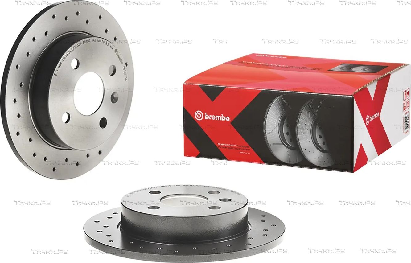 Тормозной диск Brembo XTRA LINE - Xtra задний для Opel Astra H 2004-2014. Артикул 08.7626.1X