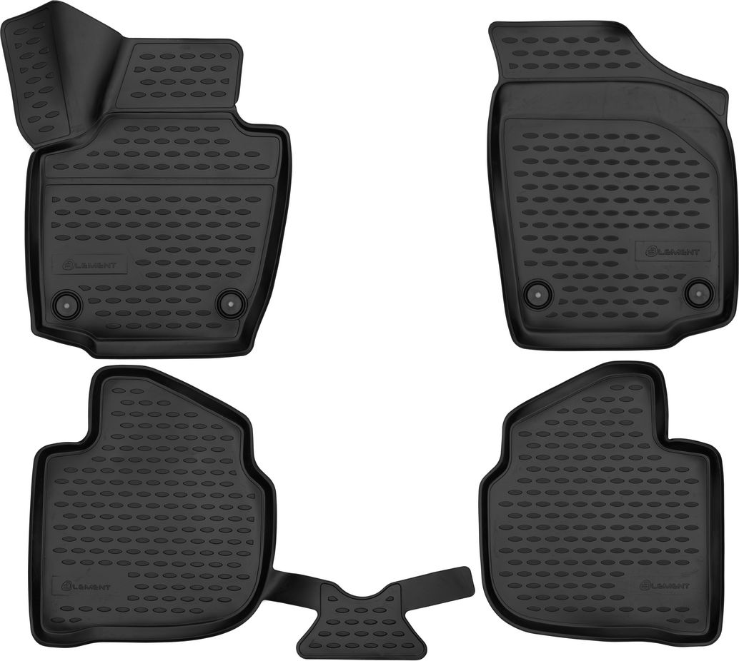 Коврики полиуретановые 3D Element для салона Volkswagen Polo VI 2020-2026. Артикул ELEMENT3D02433210k