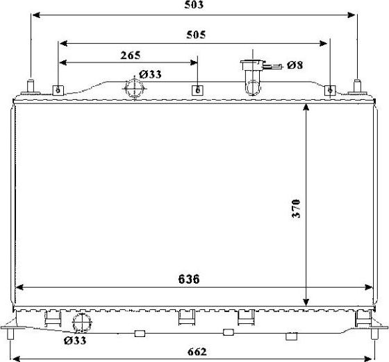 Радиатор охлаждения двигателя NRF (алюминий). Артикул 53822