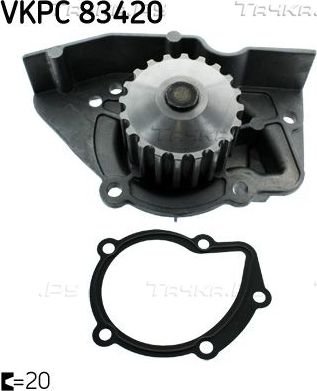 Помпа (водяной насос) SKF для Peugeot 806 I 1994-2002. Артикул VKPC 83420