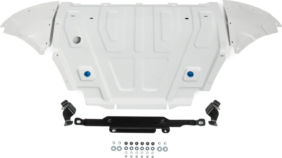 Защита алюминиевая Rival для радиатора и картера Volkswagen Touareg III (вкл. пакеты "Движение по бездорожью" и "Подвеска Pro") 2018-2026. Артикул 333.5870.1