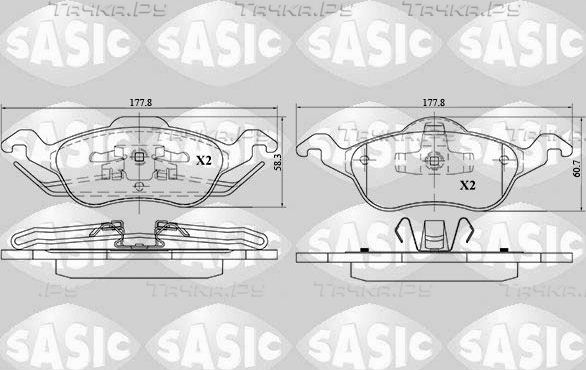 Тормозные колодки Sasic передние для Ford Focus I 1998-2005. Артикул 6216018