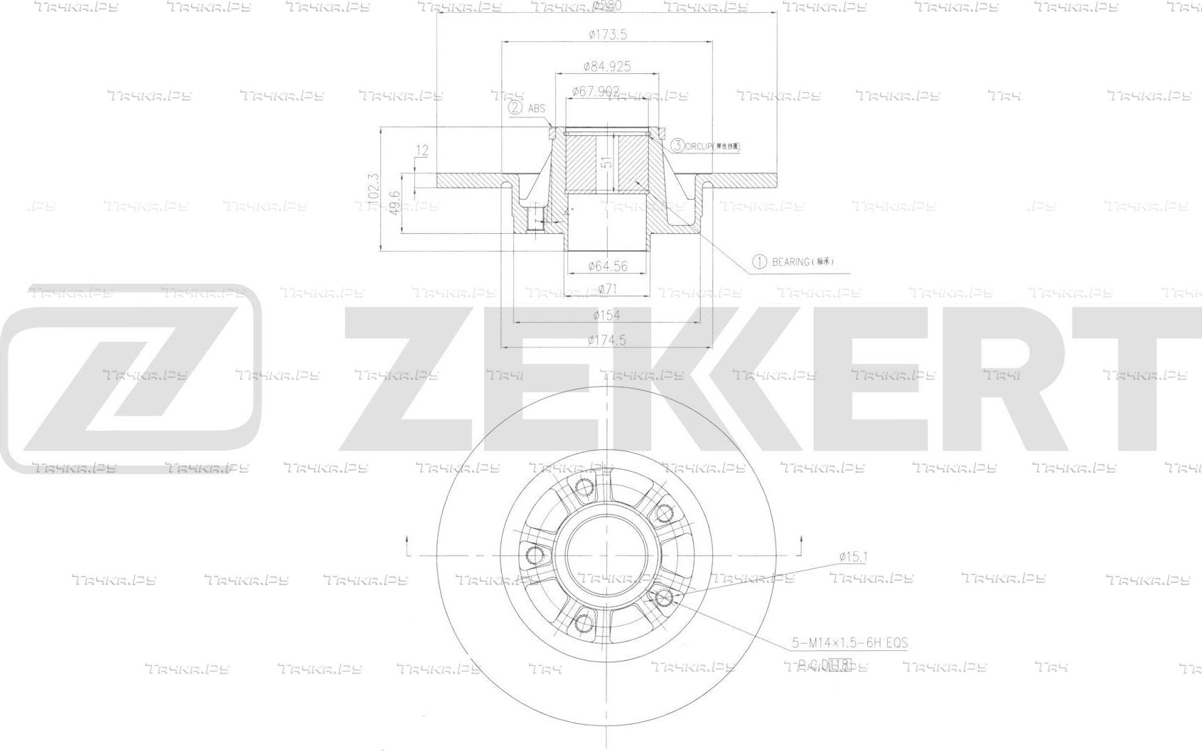Тормозной диск Zekkert. Артикул BS-6656