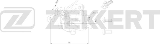 Тормозной суппорт Zekkert (алюминий) задний правый для Audi A3 II (8P) 2003-2013. Артикул BS-8309