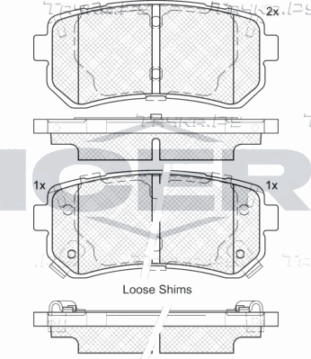Тормозные колодки Icer задние для Hyundai Sonata VI (YF) 2009-2015. Артикул 181955