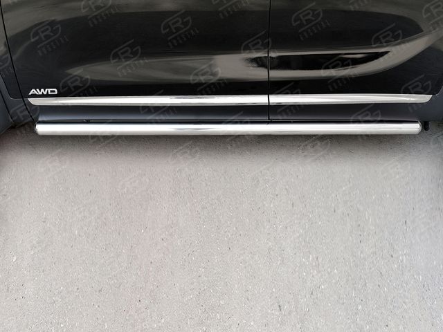 Защита порогов РусCталь труба d63 (вариант 2) для Kia Sorento III Prime 2014-2017. Артикул KSPT-0022113