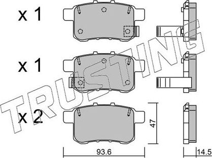 Тормозные колодки Trusting. Артикул 889.1