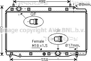 Радиатор охлаждения двигателя AVA для Honda FR-V 2005-2009. Артикул HD2215