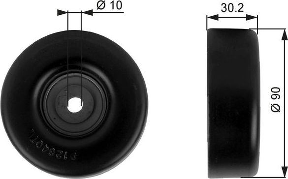Направляющий (ведущий) ролик приводного поликлинового ремня Gates (Металл). Артикул T38042