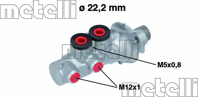 Тормозной цилиндр главный Metelli (алюминий) для Citroen C2 2006-2012. Артикул 05-0693