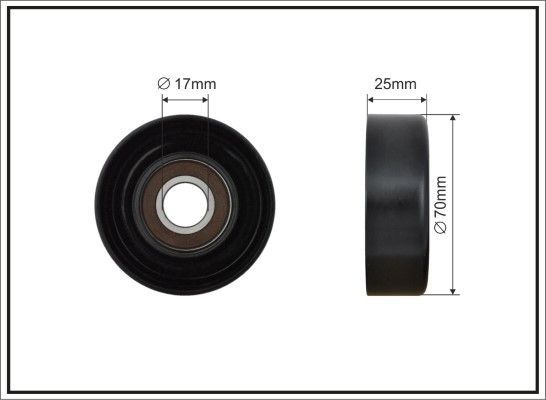 Натяжной ролик (натяжитель) приводного поликлинового ремня Caffaro (Металл). Артикул 500525