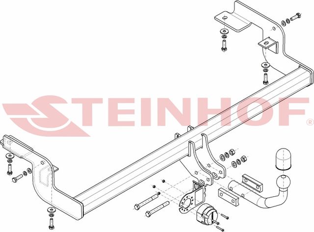 Фаркоп Steinhof для Citroen C5 I рестайлинг седан, лифтбек 2004-2008. Артикул C-035
