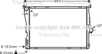 Радиатор охлаждения двигателя AVA для BMW 1 I (E81/E82/E87/E88) 2004-2011. Артикул BWA2291