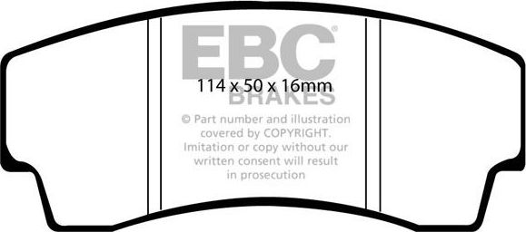 Тормозные колодки EBC Brakes передние для Lotus Esprit IV 1996-2003. Артикул DP4008R