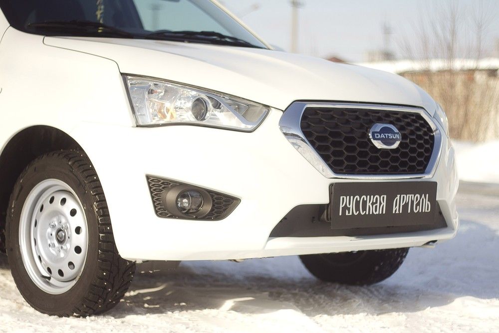 Зимняя заглушка (утеплитель) Русская Артель решетки переднего бампера для Datsun mi-DO I 2014-2026. Артикул ZRD-126102