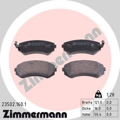 Тормозные колодки Zimmermann. Артикул 23502.160.1