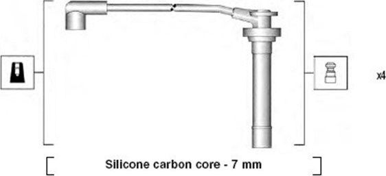 Высоковольтные провода (провода зажигания) (комплект) Magneti Marelli для Nissan Sunny B14 1991-2000. Артикул 941295060855