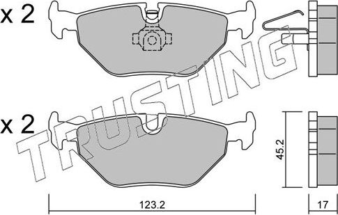 Тормозные колодки Trusting задние для Saab 9-5 I 1997-2009. Артикул 270.0