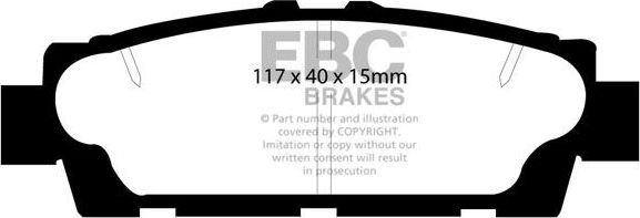 Тормозные колодки EBC Brakes задние для Lexus LS I 1989-1995. Артикул DP875
