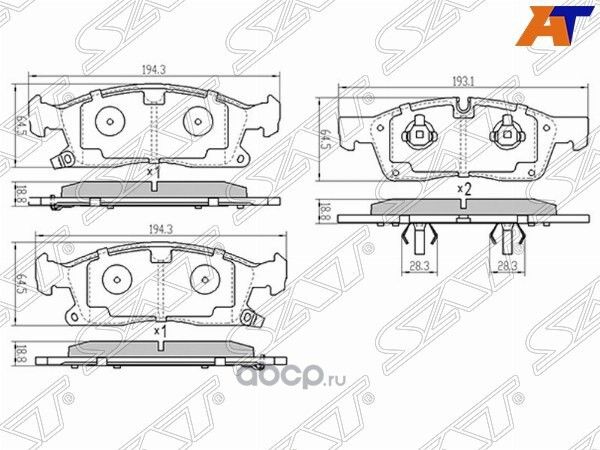 Колодки тормозные FR JEEP GRAND CHEROKEE 13- (SAT). Артикул ST68052370AC
