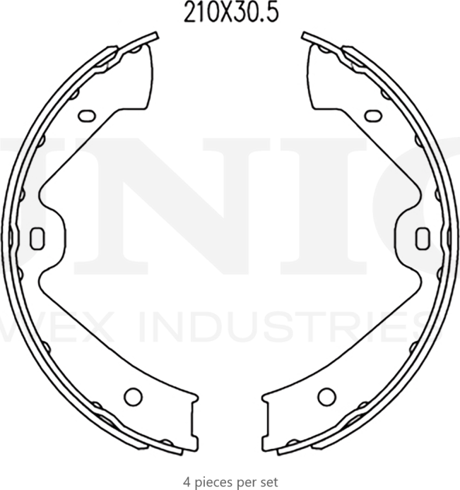 Колодки тормозные барабанные, комплект (Unio). Артикул BRP-10030