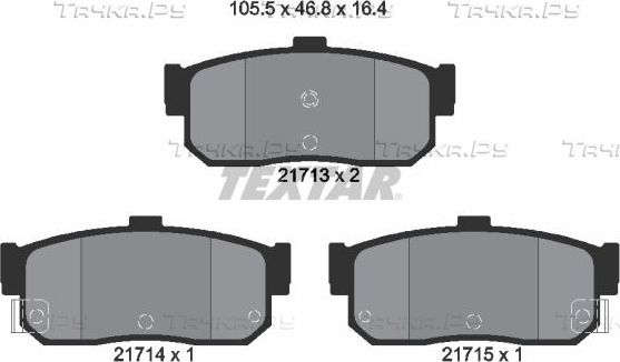 Тормозные колодки Textar задние для Nissan Sunny N14 1990-1995. Артикул 2171301