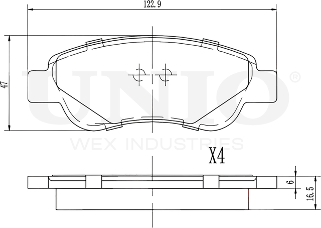 Колодки тормозные дисковые, комплект (Unio). Артикул BRP-20279