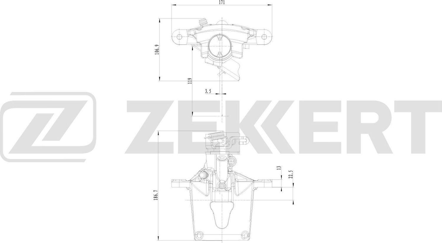 Тормозной суппорт Zekkert (Чугун). Артикул BS-8356