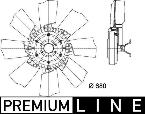 Вентилятор радиатора двигателя Mahle Premium. Артикул CFF 425 000P