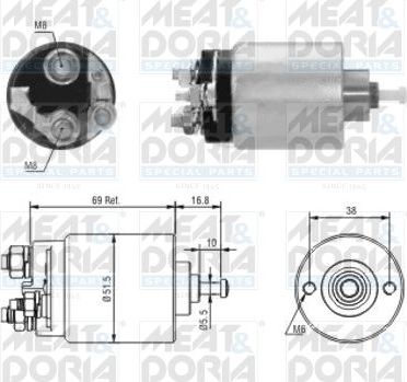Втягивающее реле стартера Meat & Doria для Ford Focus II 2004-2012. Артикул 46104