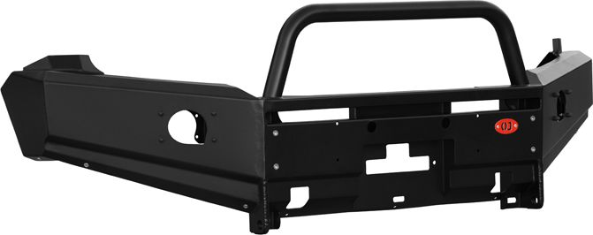 Бампер силовой OJ передний c защитной дугой и вертикальной площадкой лебёдки для Volkswagen Amarok 2010-2016. Артикул 02.020.01