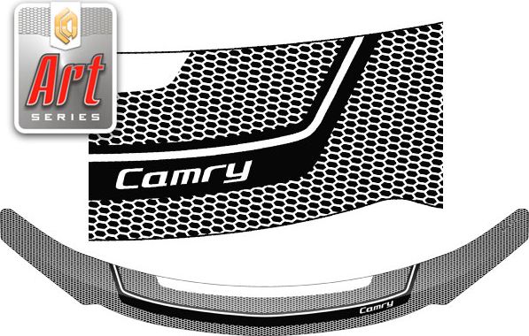 Дефлектор СА Пластик для капота (Серия Art серебро) для Toyota Camry 50, 55 (V50, V55, XV50, XV55) 2011-2026. Артикул 2010012710574