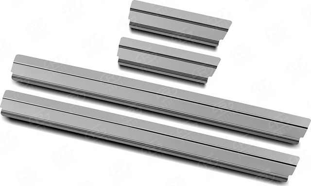 Накладки RusStal на пороги (лист нерж. зеркальный) для Nissan Qashqai II 2013-2018. Артикул NISQASH14-01