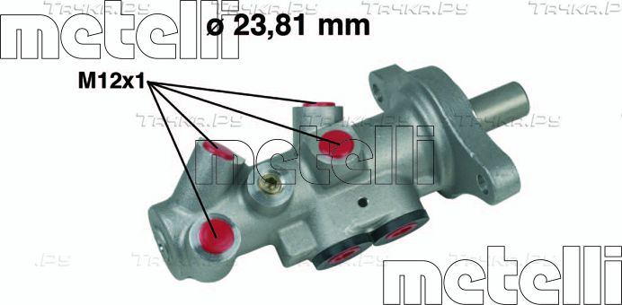 Тормозной цилиндр главный Metelli (алюминий) для SEAT Toledo II 1999-2000. Артикул 05-0295