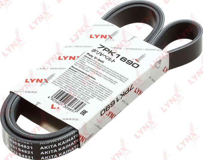 Ремень поликлиновой HONDA ACCORD (CL7) 2.0 2002 (Lynxauto). Артикул 7PK1690