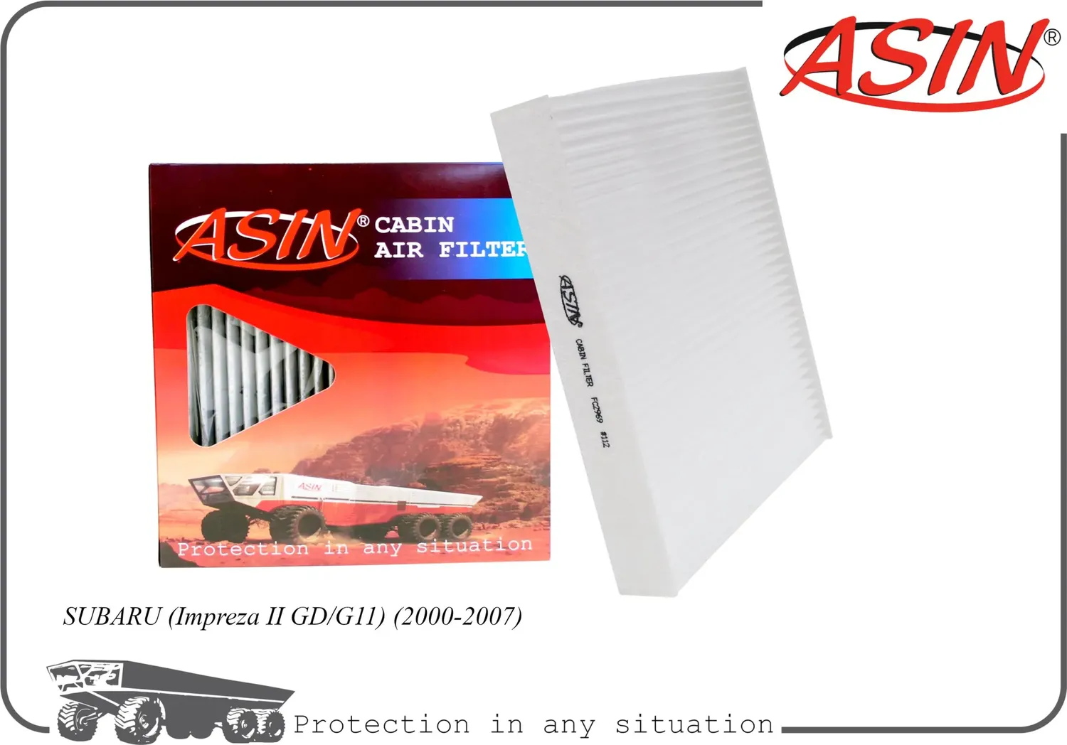 Фильтр салонный 72880-FE000/ASIN.FC2969 ASIN Asin. Артикул ASINFC2969