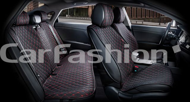 Накидки универсальные CarFashion Crown для авто, цвет Черный/Черный/Красный. Артикул 22626