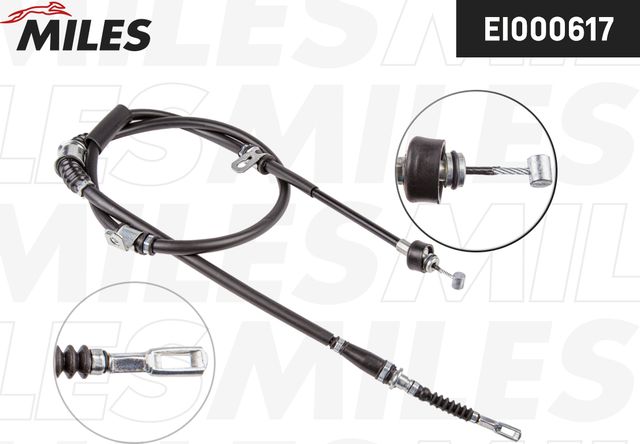 Трос ручника (тросик ручного тормоза) Miles. Артикул EI000617