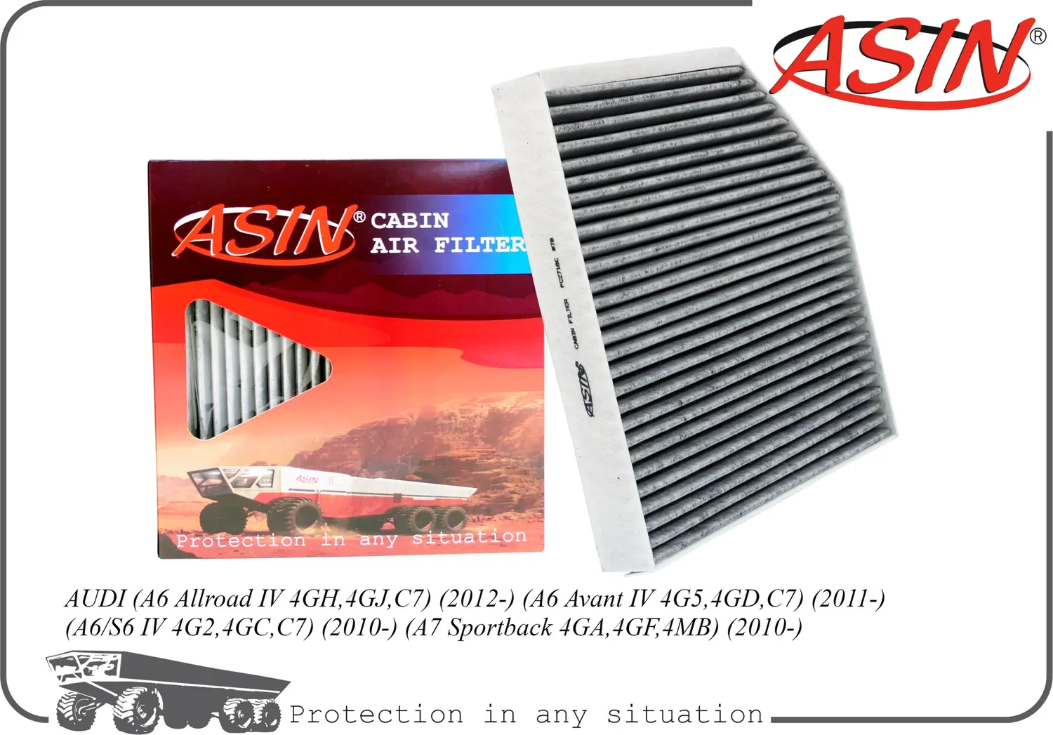 Фильтр салонный (угольный) (Asin). Артикул ASINFC2718C