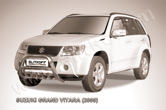 Кенгурятник Slitkoff d76 низкий с защитой картера для Suzuki Grand Vitara III 5-дв. 2008-2012. Артикул SGV08001