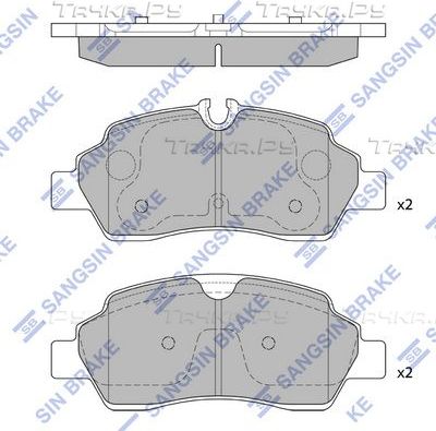 Тормозные колодки Sangsin Hi-Q задние для Ford Transit VIII 2013-2026. Артикул SP2598