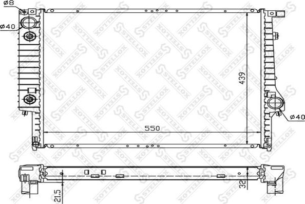 Радиатор охлаждения двигателя Stellox. Артикул 10-25256-SX