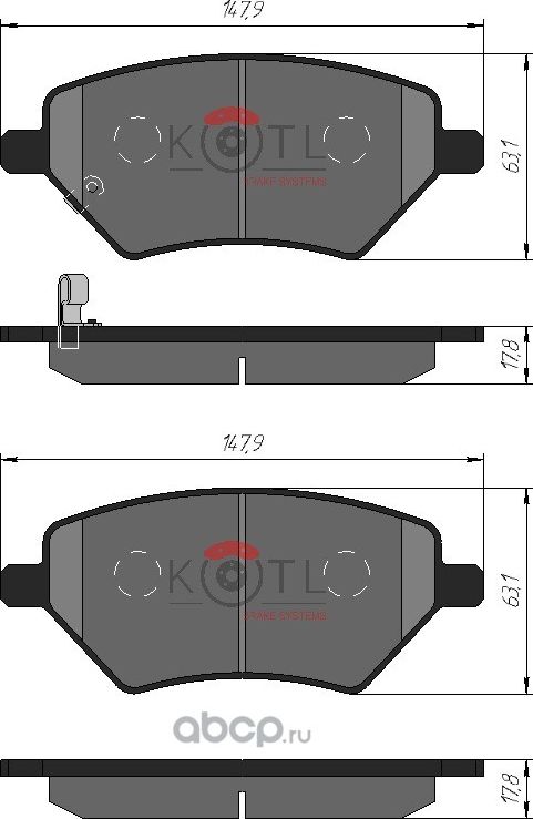 Колодки тормозные дисковые Chery Tiggo 4 (Т17  T19) 17-  Tiggo 7 (T15)  Tiggo 8 20-  8 Pro 21- (Kotl). Артикул 49kt