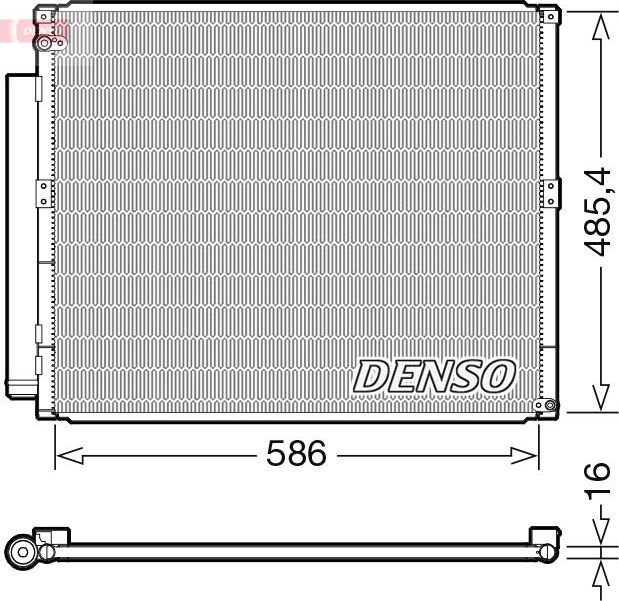 Радиатор кондиционера (конденсатор) Denso для Toyota Land Cruiser Prado 120 2002-2009. Артикул DCN50113