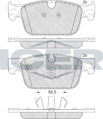 Тормозные колодки Icer передние для Volvo V90 II 2016-2026. Артикул 182276